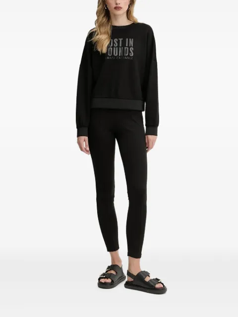 Armani Exchange ribbed crew-neck sweatshirt Black XW000275AF1