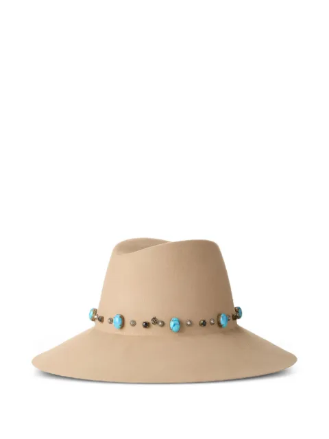 Maison Michel logo-plaque hat Neutrals 1009112001