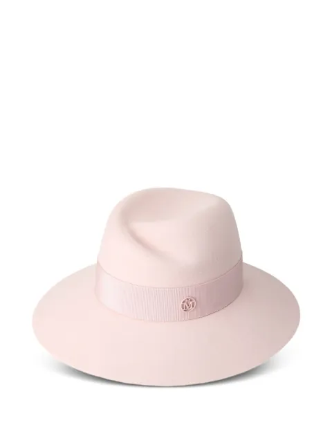 Maison Michel logo-plaque hat Pink 1001283002
