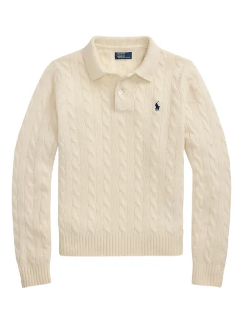 Polo Ralph Lauren cable-knit polo-collar sweater Neutrals 211972132001