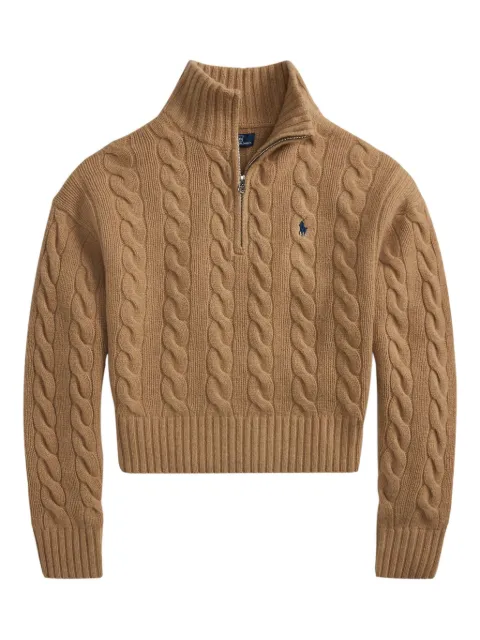 Polo Ralph Lauren cable-knit mock-neck sweater Neutrals 211972130002