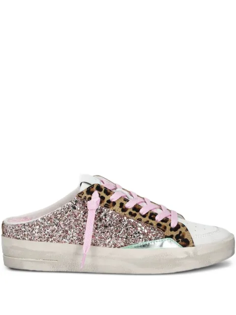 Crime London Sk8 Deluxe Sabot glitter leopard-print sneakers Pink 20171PP7