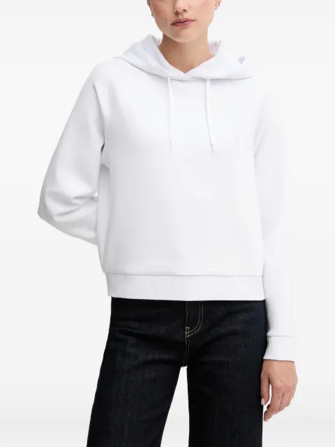 Armani Exchange crystal-embellished logo hoodie White XW000827AF13397
