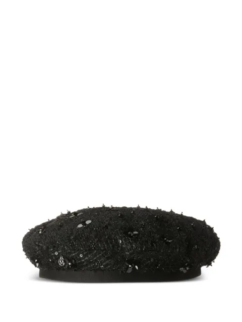 Maison Michel beaded textured beret Black 2641001001