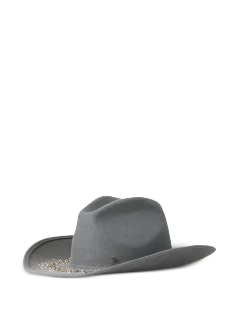 Maison Michel logo-plaque hat Grey 1036040001