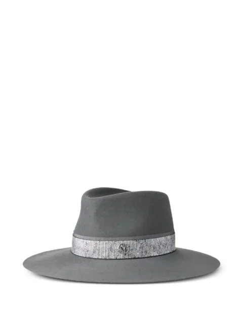Maison Michel logo-plaque hat Grey 1020125001