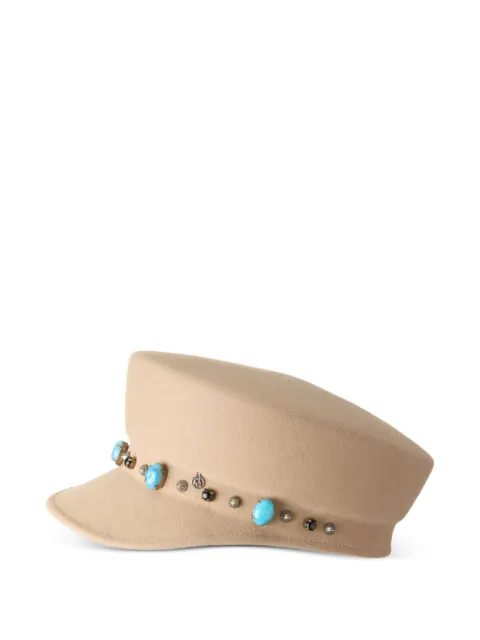 Maison Michel logo-plaque hat Neutrals 1108078001