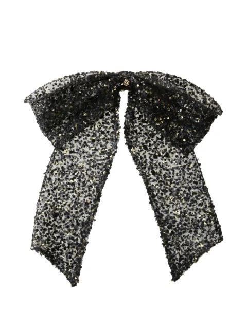 Maison Michel sequin-embellished bow tie Black 2625001001