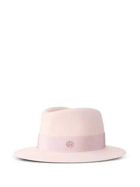 Maison Michel logo-plaque hat Pink 1003176002