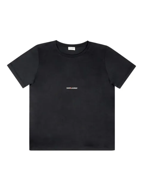 Saint Laurent embroidery on the chest logo T-shirt Black 464572YB2DQ