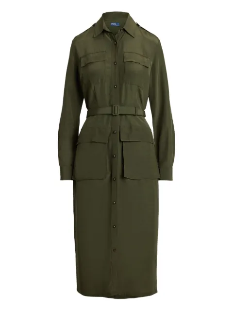Polo Ralph Lauren button-up shirt midi dress Green 211972077001