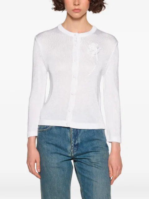 Jil Sander flower-embellished cardigan White J03HP0016J18344