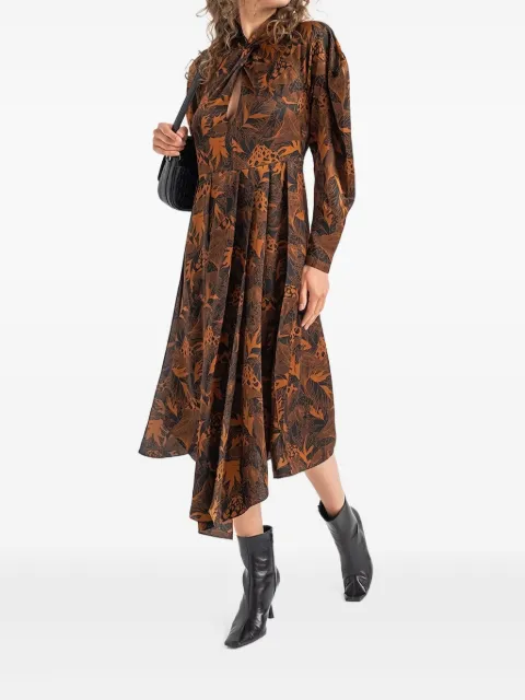 BOSS floral-print dress Brown 50494477974