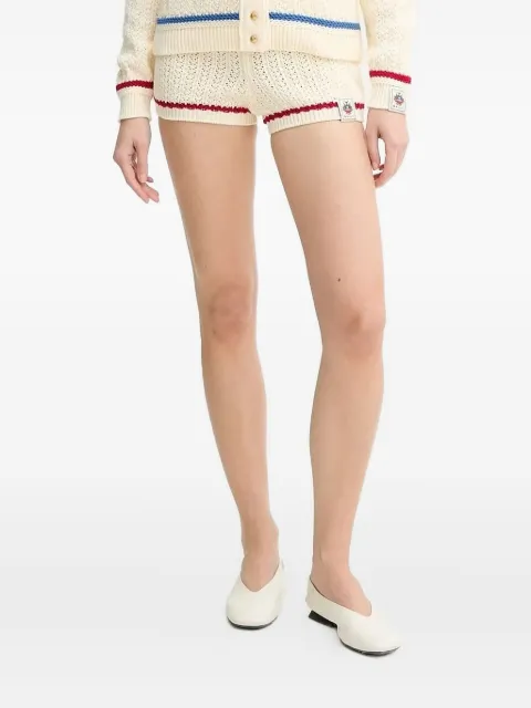 Bally open-knit stripe-detail shorts Neutrals WKN09P