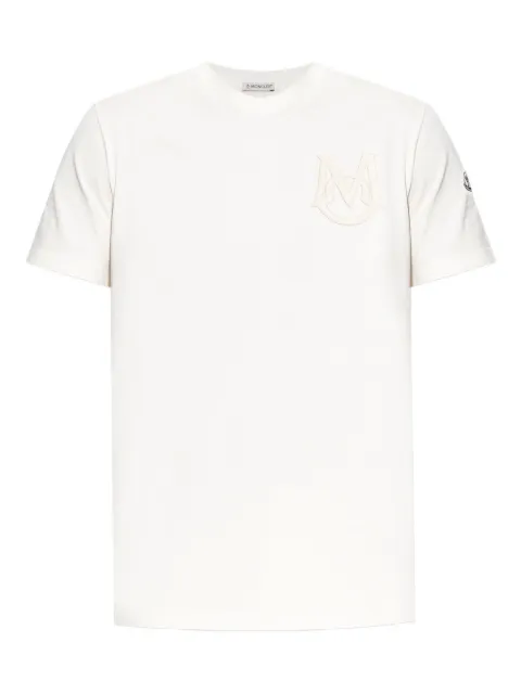 Moncler logo-patch crew-neck T-shirt White L20918C000398390T