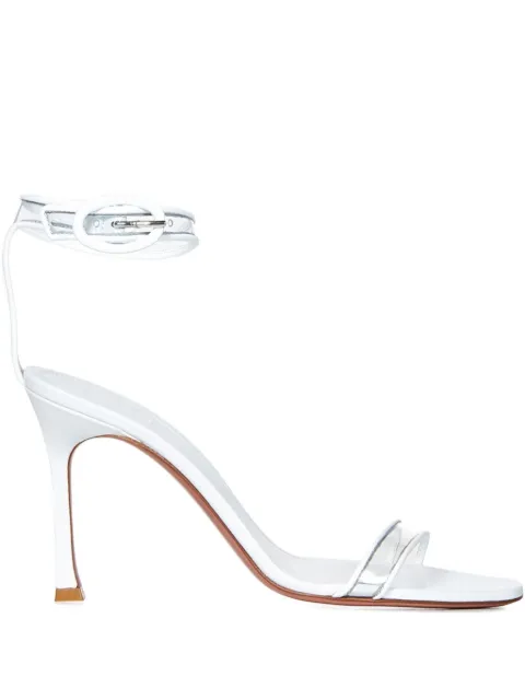 Amina Muaddi 95mm Kim strappy sandals White KIMGLASSSANDAL95