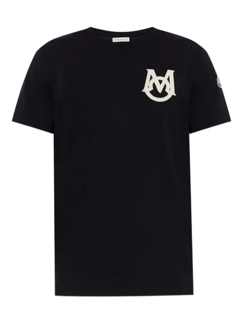 Moncler logo-patch T-shirt Blue L20918C000398390T
