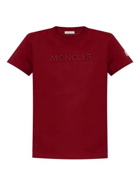 Moncler logo-embroidered T-shirt Red L20938C0002189AUO