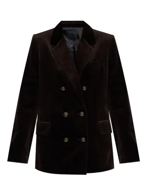 Zadig&Voltaire double-breasted velvet blazer Brown WWBL01943