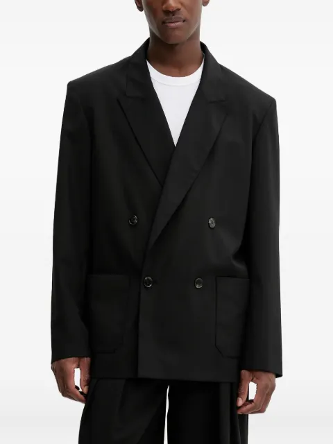 Nanushka double-breasted patch-pocket blazer Black NM25SSOW12599