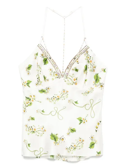 Camilla floral-print silk top White 00034791