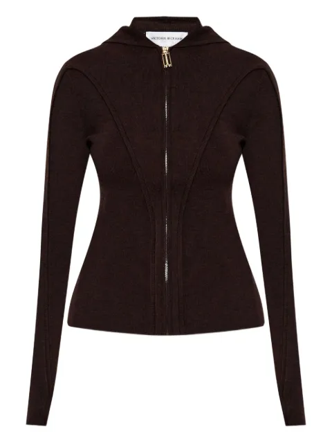 Victoria Beckham zip-up hoodie Brown 1325KTP006406A
