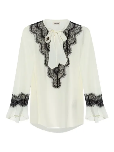 Zadig&Voltaire lace-trimmed blouse Neutrals WWSH02236