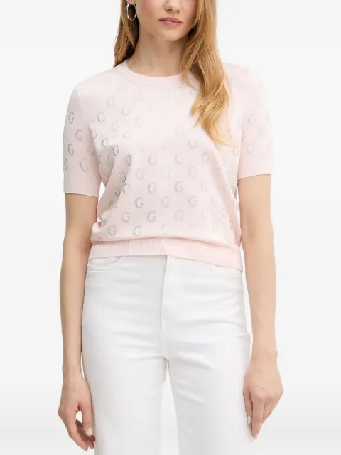 GUESS USA logo-embellished short-sleeves top Pink W5GR05Z3D60