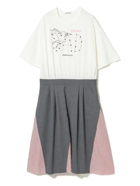 Undercover unicorn-print pleated dress White UP1E17013