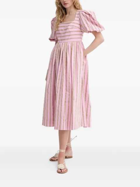 Stine Goya puff-sleeve striped dress Pink SGSS25D1132344