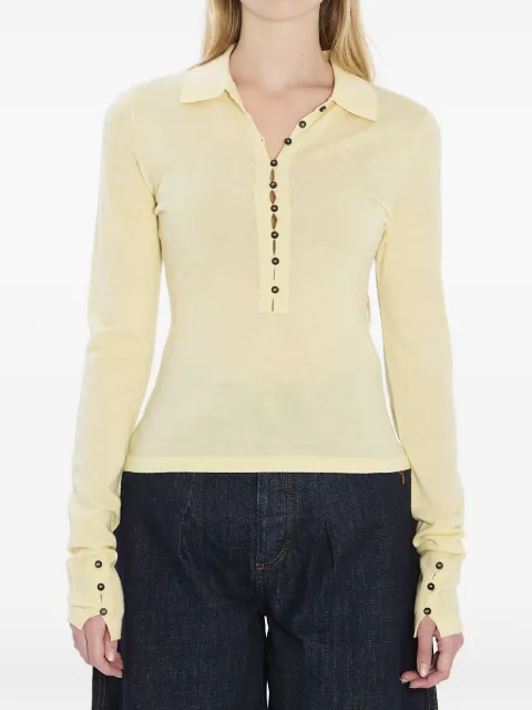 Jacquemus The Merino long-sleeve polo top Yellow POW00806AK00145