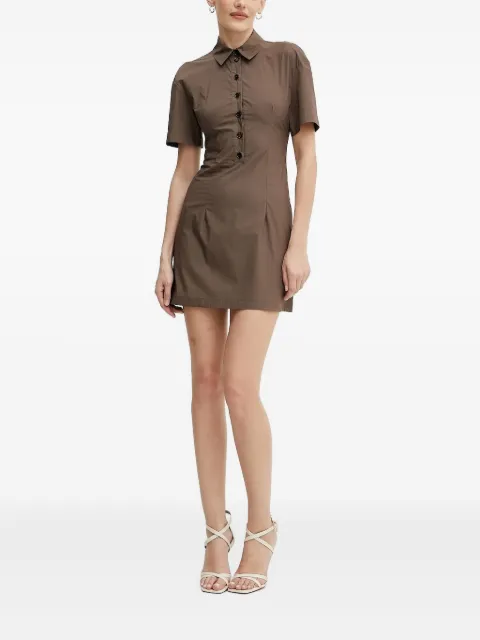 Patrizia Pepe button-front open-back minii dress Brown 2A2899A570