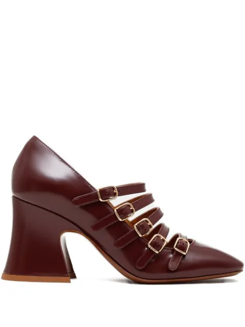 Chloé 80mm Janis buckle-strap pumps Red CHC25A11COL