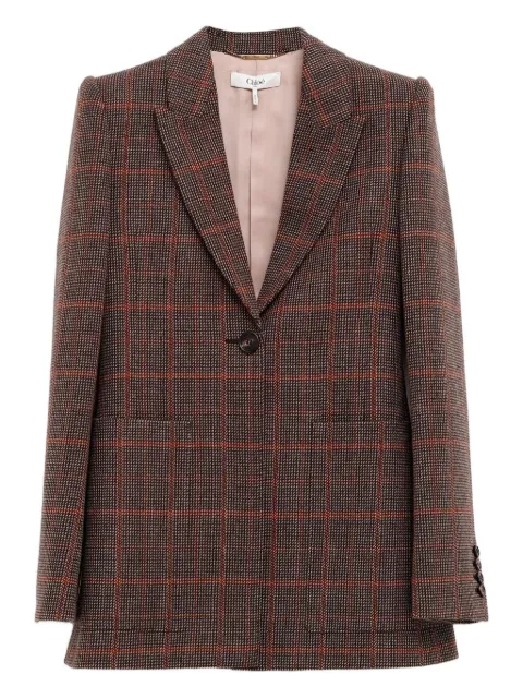 Chloé checked single-breasted blazer Brown 25AVE5309793C