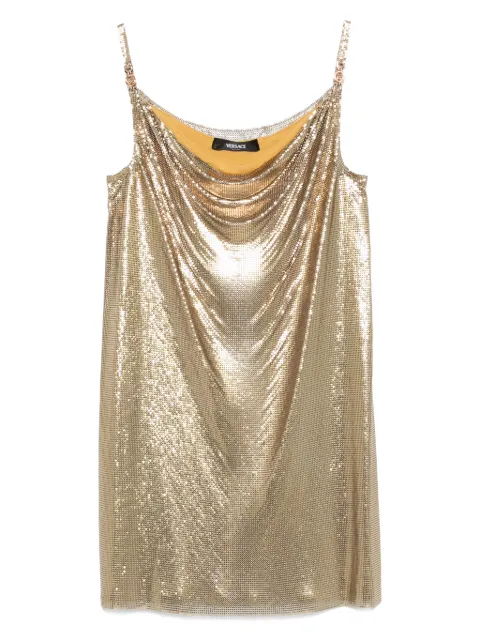 Versace metal mesh slip mini dress Gold 10161191A14829