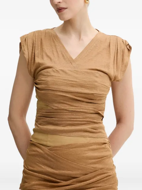 PINKO draped V-neck top Neutrals 104985A2GF