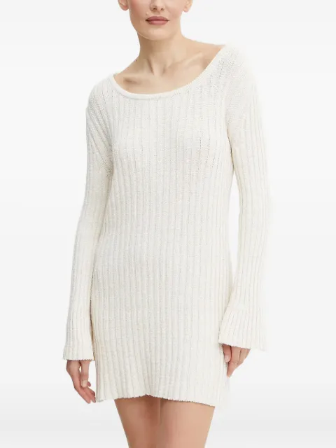 PINKO ribbed open-back mini dress White 105301A2N7