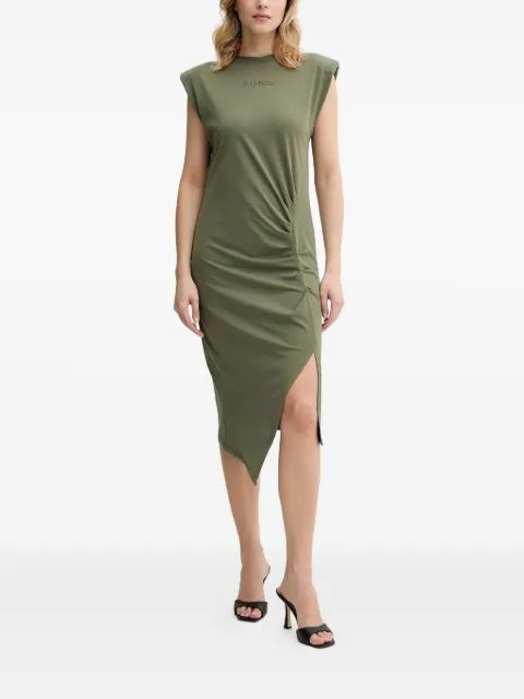 PINKO padded-shoulder side-split midi dress Green 104614A2HE