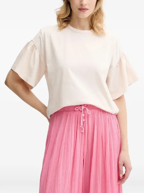 PINKO frill-sleeve crew-neck top White 104965A2HX