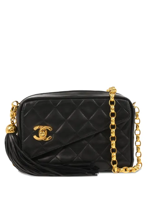CHANEL Pre-Owned 1995 diamond-quilted crossbody bag Black 3032217