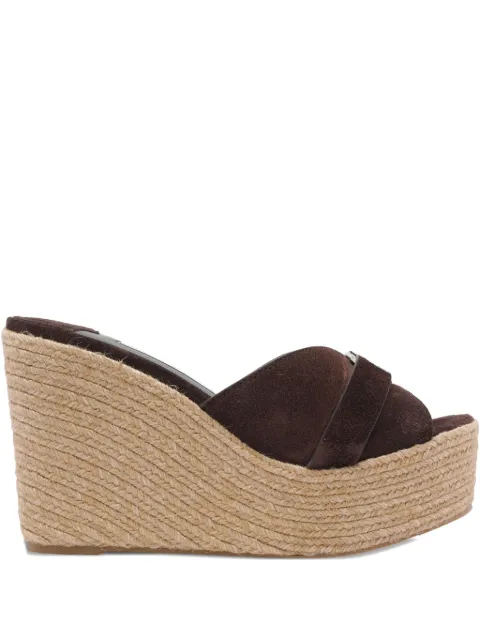 Jimmy Choo 100mm Leda wedge sandals Brown LEDAWEDGE100VJD