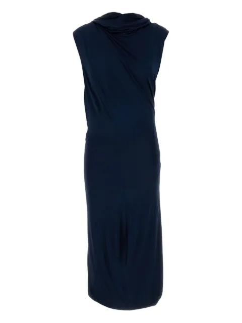 Magda Butrym draped hooded midi dress Blue 106425