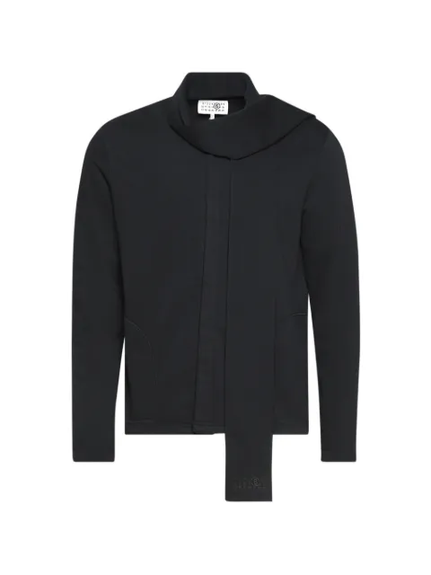 MM6 Maison Margiela scarf long-sleeves sweater Black SH0NH0015M25013
