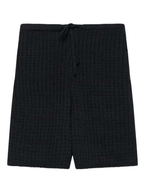 The Elder Statesman textured drawstring shorts Black 250230