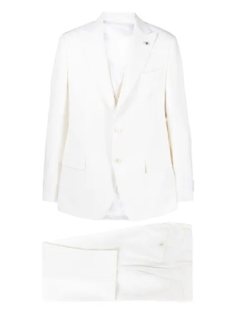 Lardini three-piece wool suit White EP7749E4EPE60311