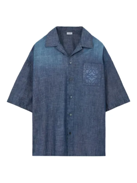 LOEWE embroidered-pocket short-sleeve shirt Blue H526Y1DW21