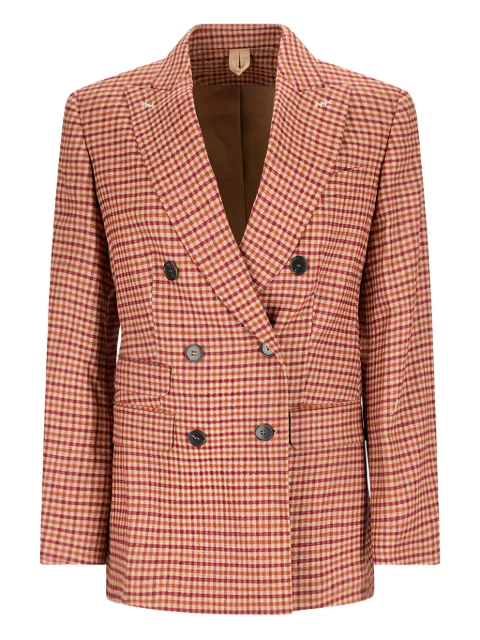 Max Mara gingham double-breasted jacket Red 2310461339600