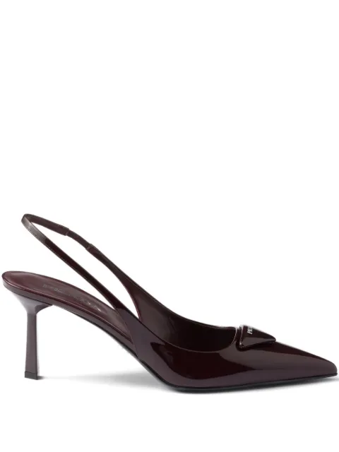Prada patent leather slingback pumps Brown 1I901MFDD75XUW