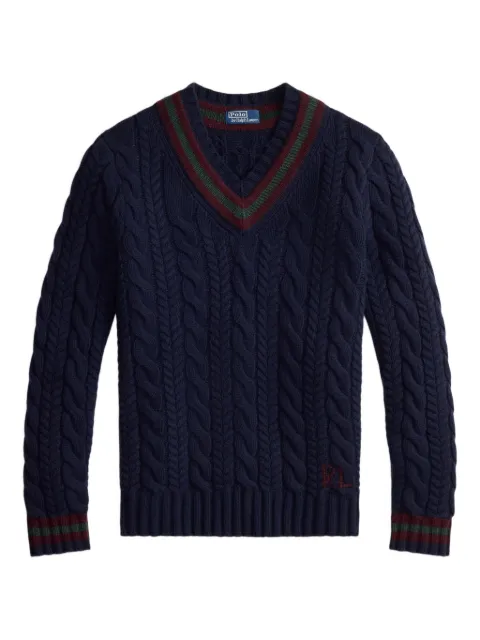 Polo Ralph Lauren cable-knit V-neck sweater Blue 710978089001