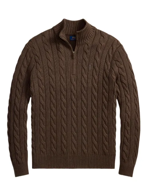 Polo Ralph Lauren cable-knit half-zip sweater Brown 710810841507
